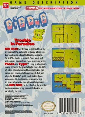 Dig Dug II - Trouble in Paradise (USA) box cover back